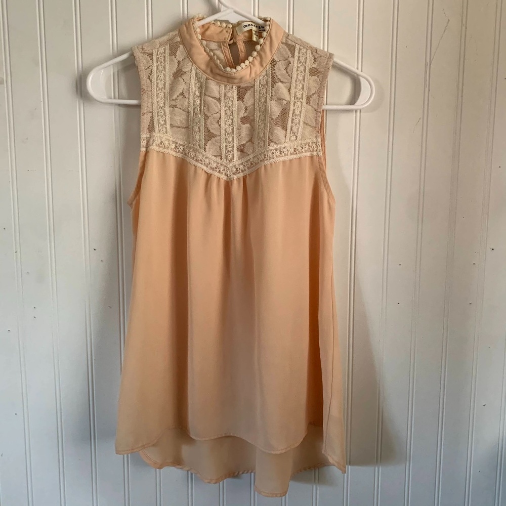 High-Neck Lace Blouse, S